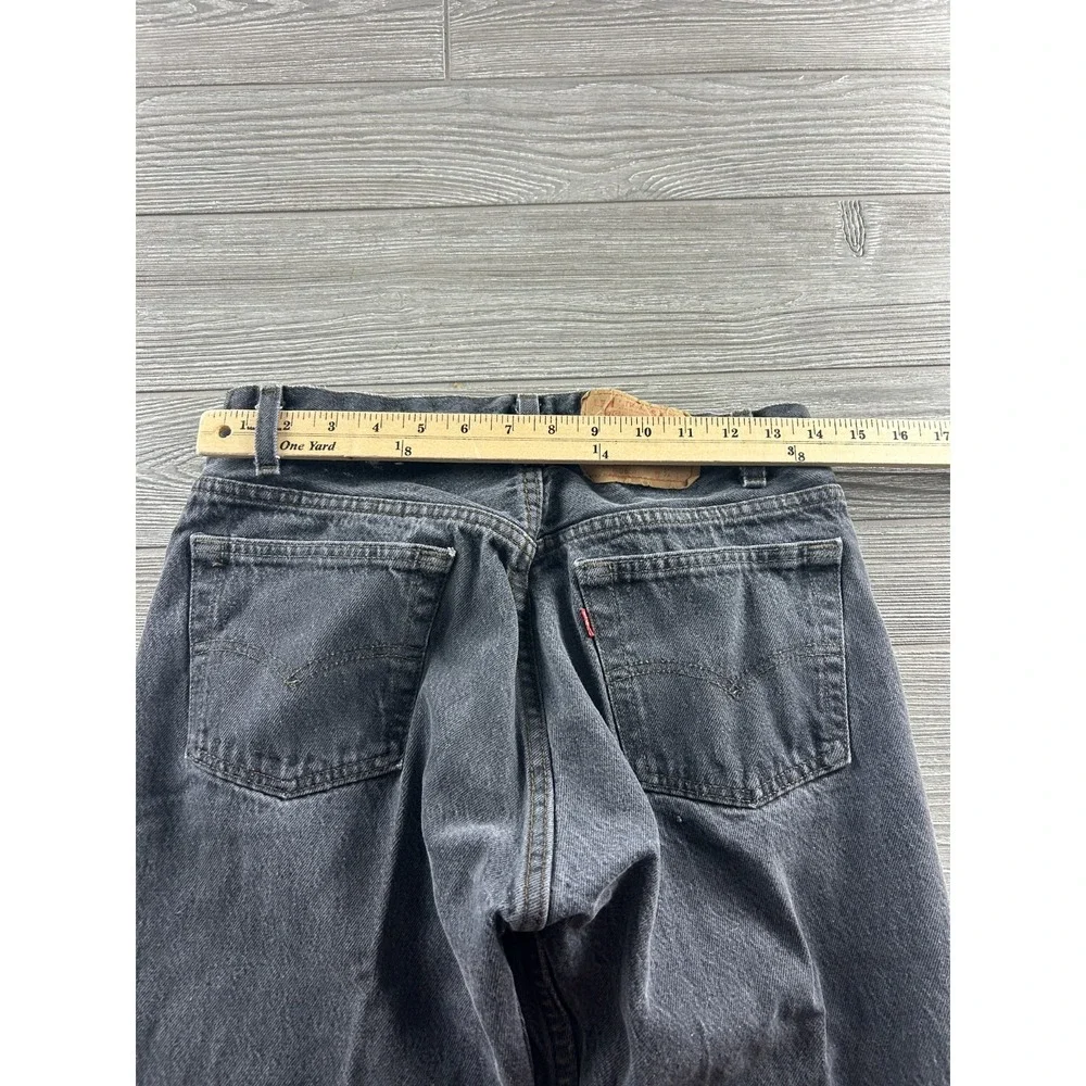 VTG USA Levis Jeans Mens 31x34 Black Denim Regular Straight Grunge Button Fly